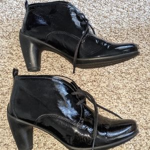 Black patent booties
